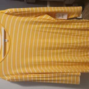 yellow 3/4 sleeve shirt NWT